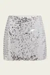 SIMON MILLER DIZZY SEQUIN MINI SKIRT IN SATELLITE SILVER