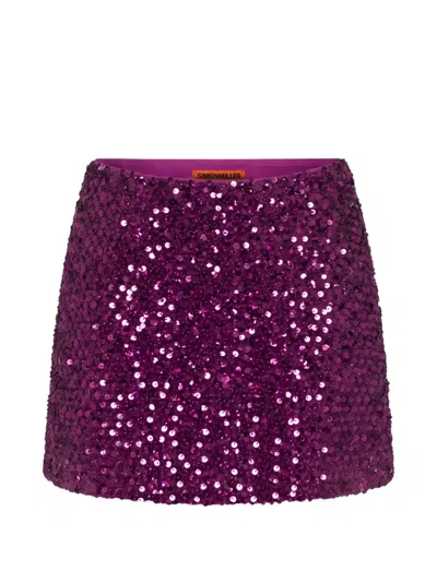 Simon Miller Dizzy Sequin-embellished Mini Skirt In Purple