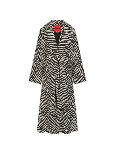 Simon Miller Djinn Zebra-print Coat In Black