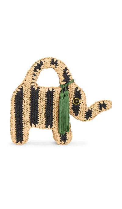 Simon Miller Elephant Bag In Black & Natural Strip