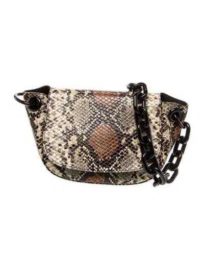 Pre-owned Simon Miller Embossed Leather Shoulder Bag In Neutral