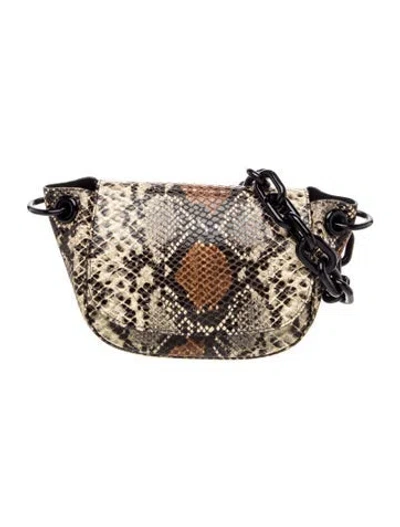 Pre-owned Simon Miller Embossed Leather Shoulder Bag In Neutrals