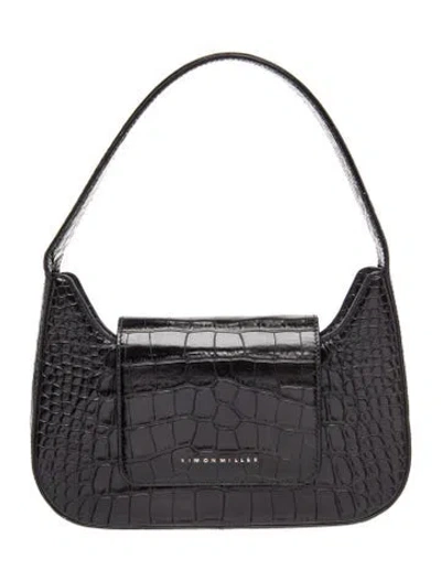Pre-owned Simon Miller Embossed Leather Top Handle Bag In Black