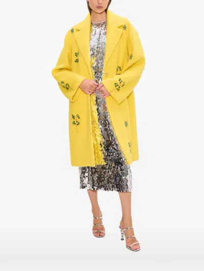 Simon Miller Esme Embellished Coat In Yellow