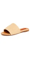 Simon Miller Salerno Raffia Flat Slide Sandals In Natural