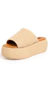 Simon Miller Cloudy Raffia Platform Slide Sandals In Natural