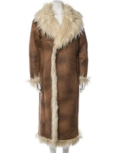 Pre-owned Simon Miller Faux Fur Coat In Brown