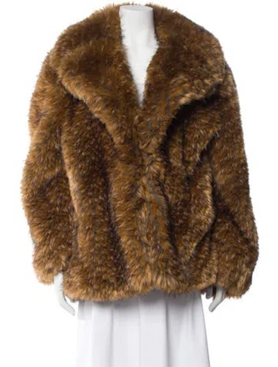 Pre-owned Simon Miller Faux Fur Faux Fur Coat In Brown
