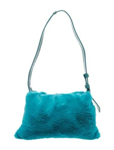 Pre-owned Simon Miller Faux Fur Shoulder Bag W/ Tags In Blue