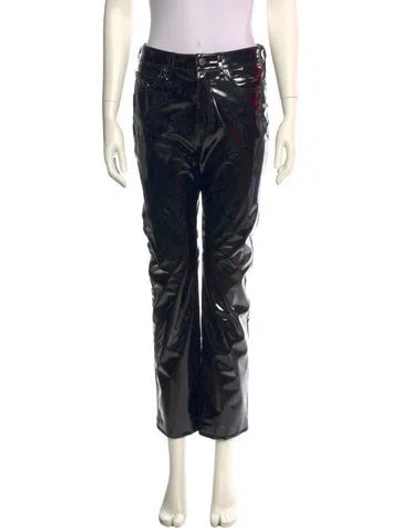 Pre-owned Simon Miller Faux Leather Straight Leg Pants In Black