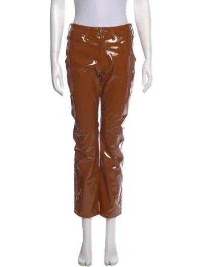 Pre-owned Simon Miller Faux Leather Straight Leg Pants W/ Tags In Brown