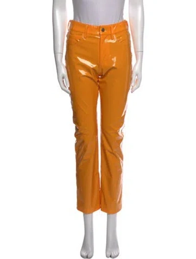 Pre-owned Simon Miller Faux Leather Straight Leg Pants W/ Tags In Yellow