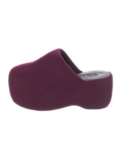 Pre-owned Simon Miller Felt Mules In Purple