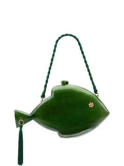 Simon Miller Fish-shape Clutch Bag In Green