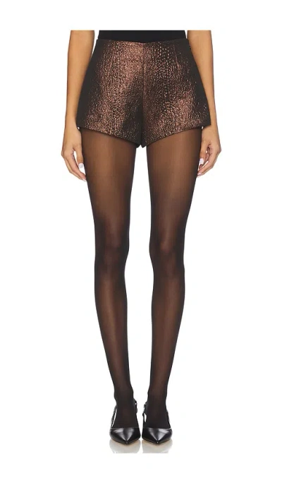 Simon Miller Fleur Metallic Shorts In Bronze