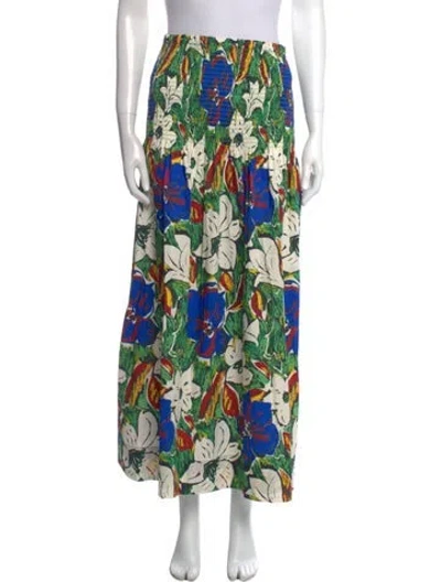 Pre-owned Simon Miller Floral Print Midi Length Skirt In Green