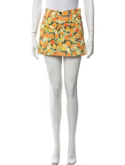 Pre-owned Simon Miller Floral Print Mini Skirt In Green