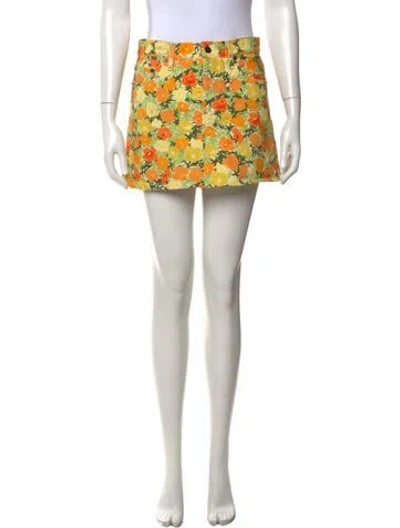 Pre-owned Simon Miller Floral Print Mini Skirt In Orange