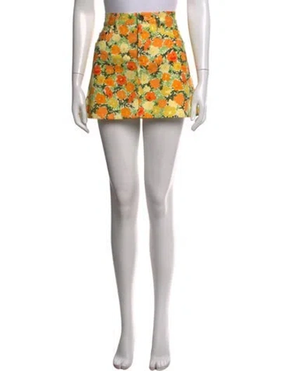 Pre-owned Simon Miller Floral Print Mini Skirt In Orange