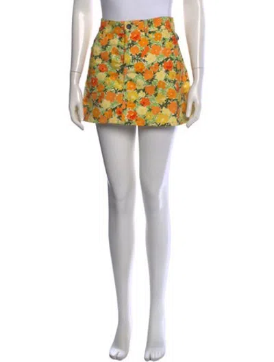 Pre-owned Simon Miller Floral Print Mini Skirt In Orange