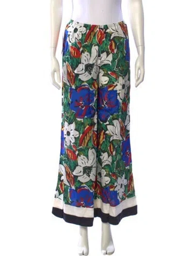 Pre-owned Simon Miller Floral Print Wide Leg Pants W/ Tags In Green