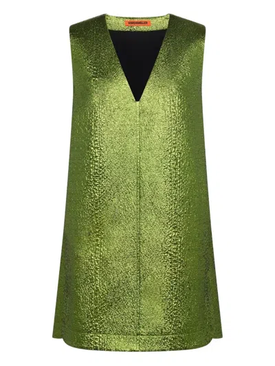 Simon Miller Fountain Metallic-effect Mini Dress In Green