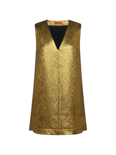 Simon Miller Fountain Metallic-effect Mini Dress In Gold