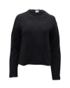 Simon Miller Frayed Neckline Sweater In Black Cotton In Black