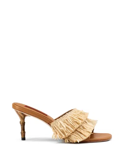 Simon Miller Fringe Playa Bamboo-heel Sandals In Multi