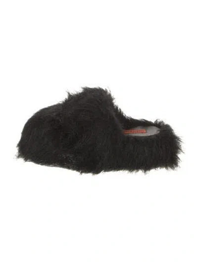 Pre-owned Simon Miller Fur Mules In Black