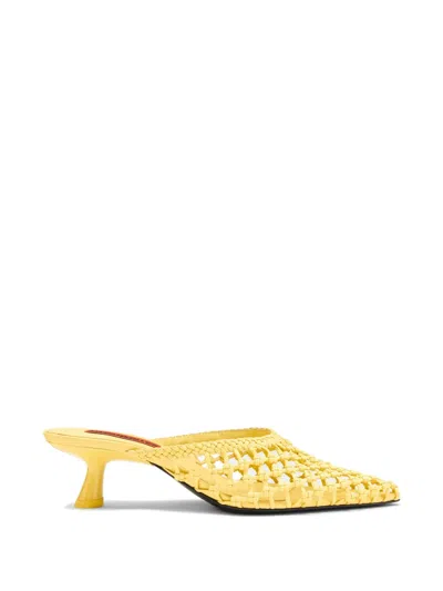 Simon Miller Gala Knotted Mules In Yellow