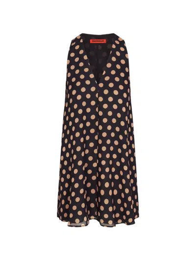 Simon Miller Gia Polka-dot Mini Dress In Brown