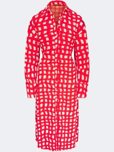 Simon Miller Gingham Midi Dress In Red