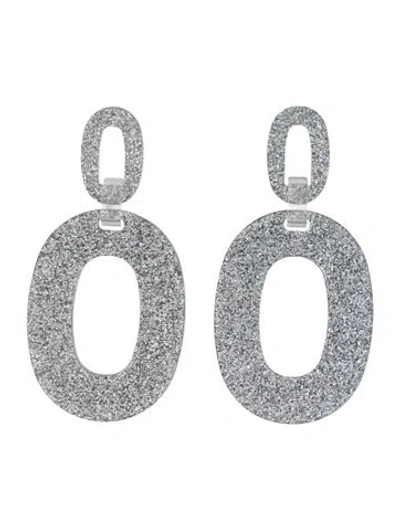 Pre-owned Simon Miller Glitter Drop Earrings In Silver