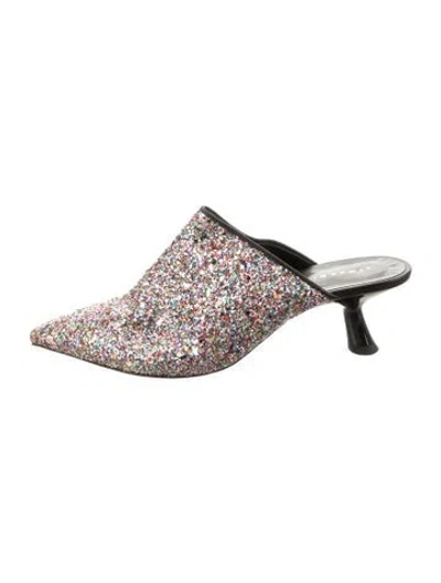 Pre-owned Simon Miller Glitter Patterned Mules In Pink