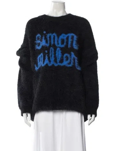 Pre-owned Simon Miller Graphic Print Crew Neck Sweater In Blue