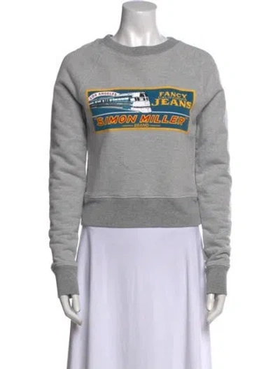 Pre-owned Simon Miller Graphic Print Crew Neck Sweater In Gray