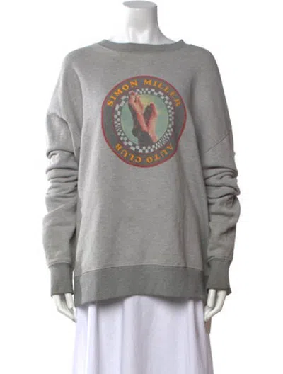 Pre-owned Simon Miller Graphic Print Crew Neck Sweater In Grey