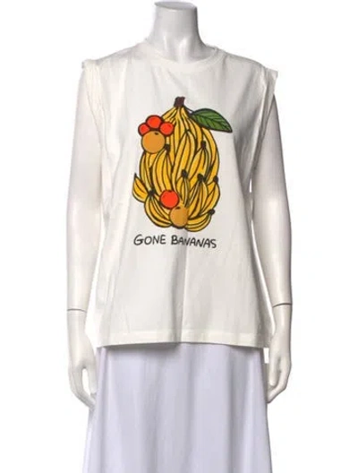 Pre-owned Simon Miller Graphic Print Crew Neck T-shirt W/ Tags In White