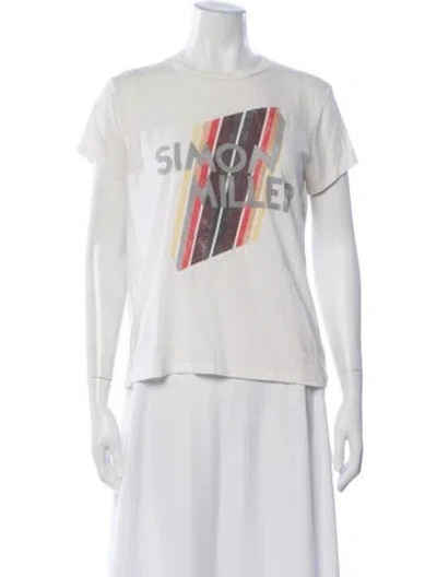 Pre-owned Simon Miller Graphic Print Crew Neck T-shirt In White