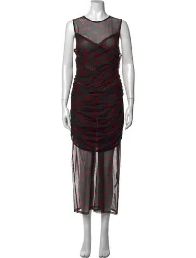 Pre-owned Simon Miller Graphic Print Midi Length Dress In Red