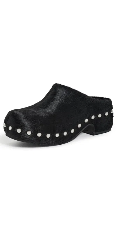 Simon Miller Haircalf Studded Rio Clogs Black/silver