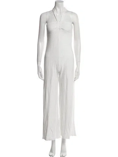Pre-owned Simon Miller Halterneck Jumpsuit In White