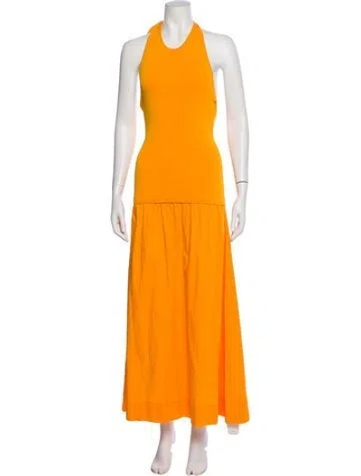 Pre-owned Simon Miller Halterneck Long Dress W/ Tags In Orange