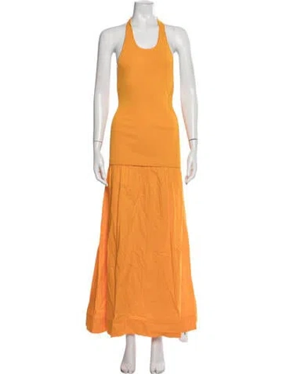 Pre-owned Simon Miller Halterneck Long Dress W/ Tags In Yellow