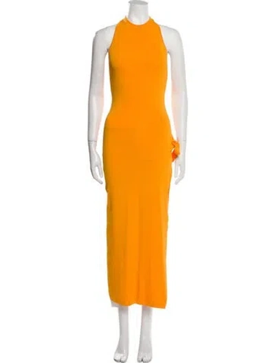 Pre-owned Simon Miller Halterneck Long Dress In Yellow