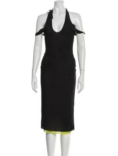 Pre-owned Simon Miller Halterneck Midi Length Dress In Black