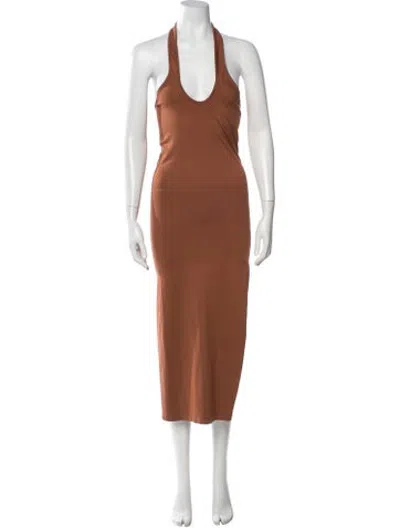Pre-owned Simon Miller Halterneck Midi Length Dress In Brown