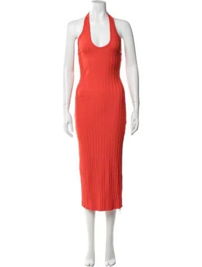 Pre-owned Simon Miller Halterneck Midi Length Dress In Red