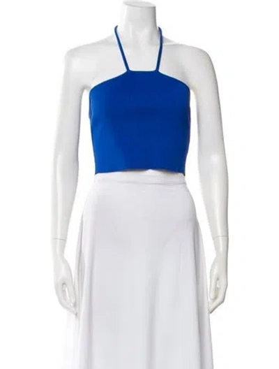 Pre-owned Simon Miller Halterneck Sleeveless Crop Top In Blue
